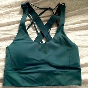 Balance Athletica Aura Bra Dive- blue sports bra XS with removable padding